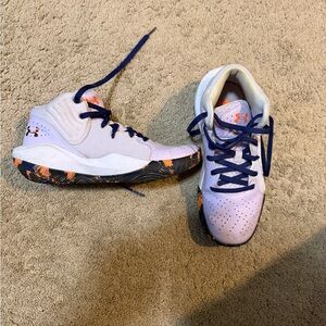 Under Armour Kids' White and Orange Sneakers